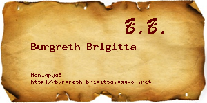 Burgreth Brigitta névjegykártya